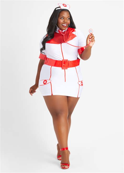 black nurse costume plus size|plus size nurse costume 3x.